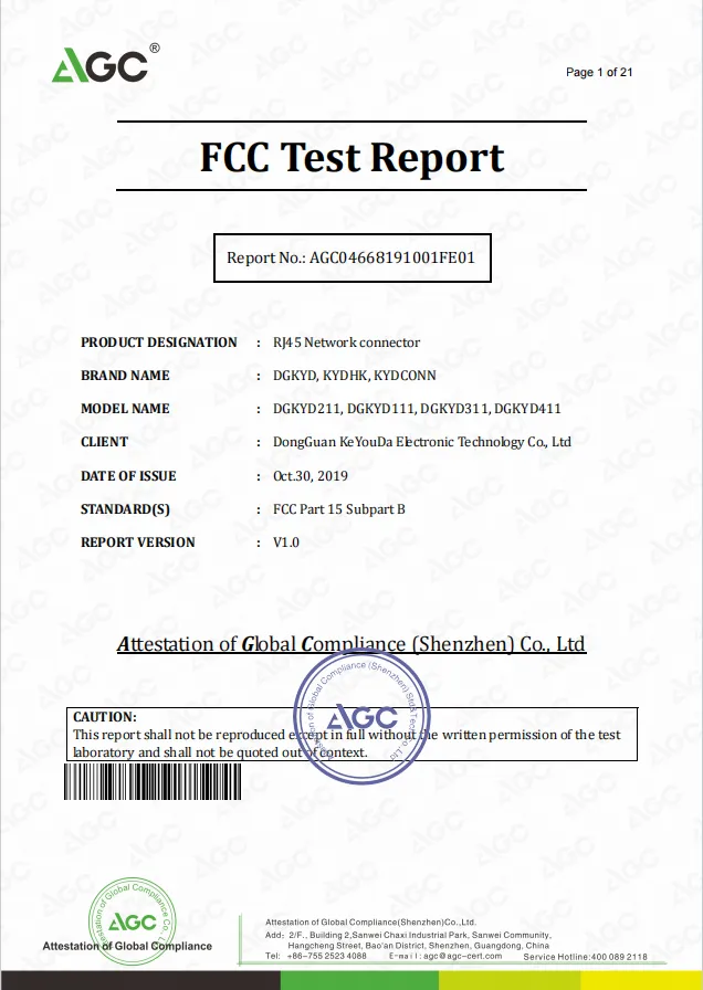 FCC-Prüfbericht